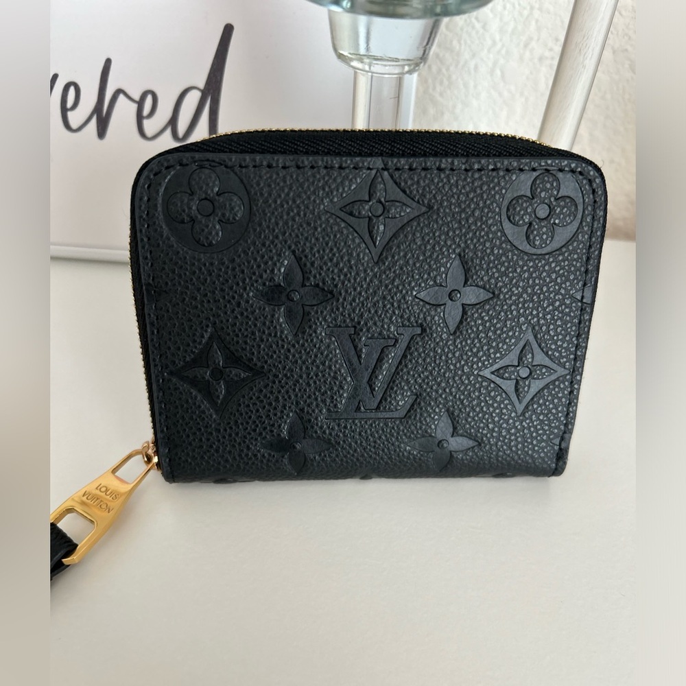 Empreinte Black Monogram Zip Wallet - never used!